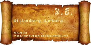 Wittenberg Barbara névjegykártya